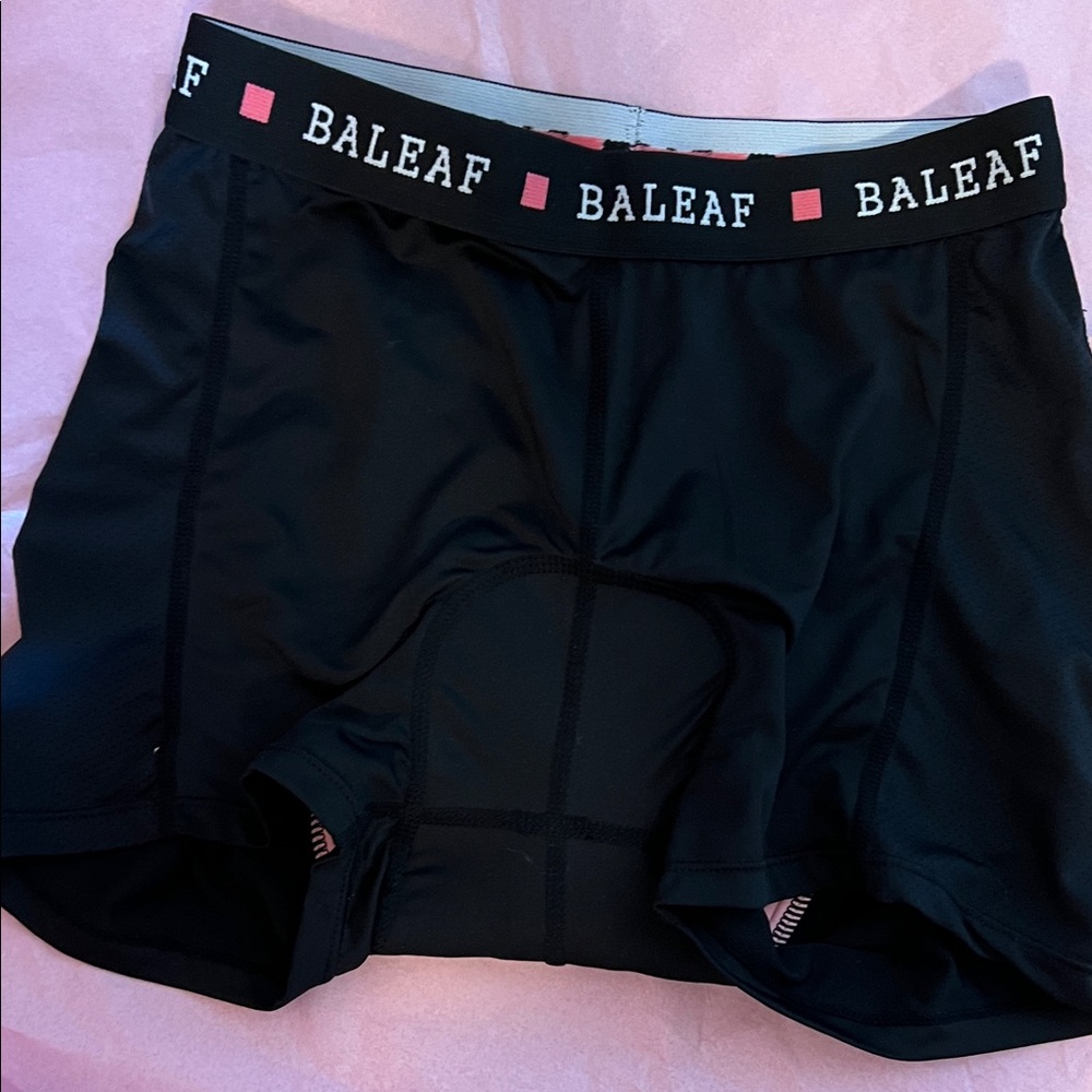 Baleaf Black Cycling Shorts with Pink Accents